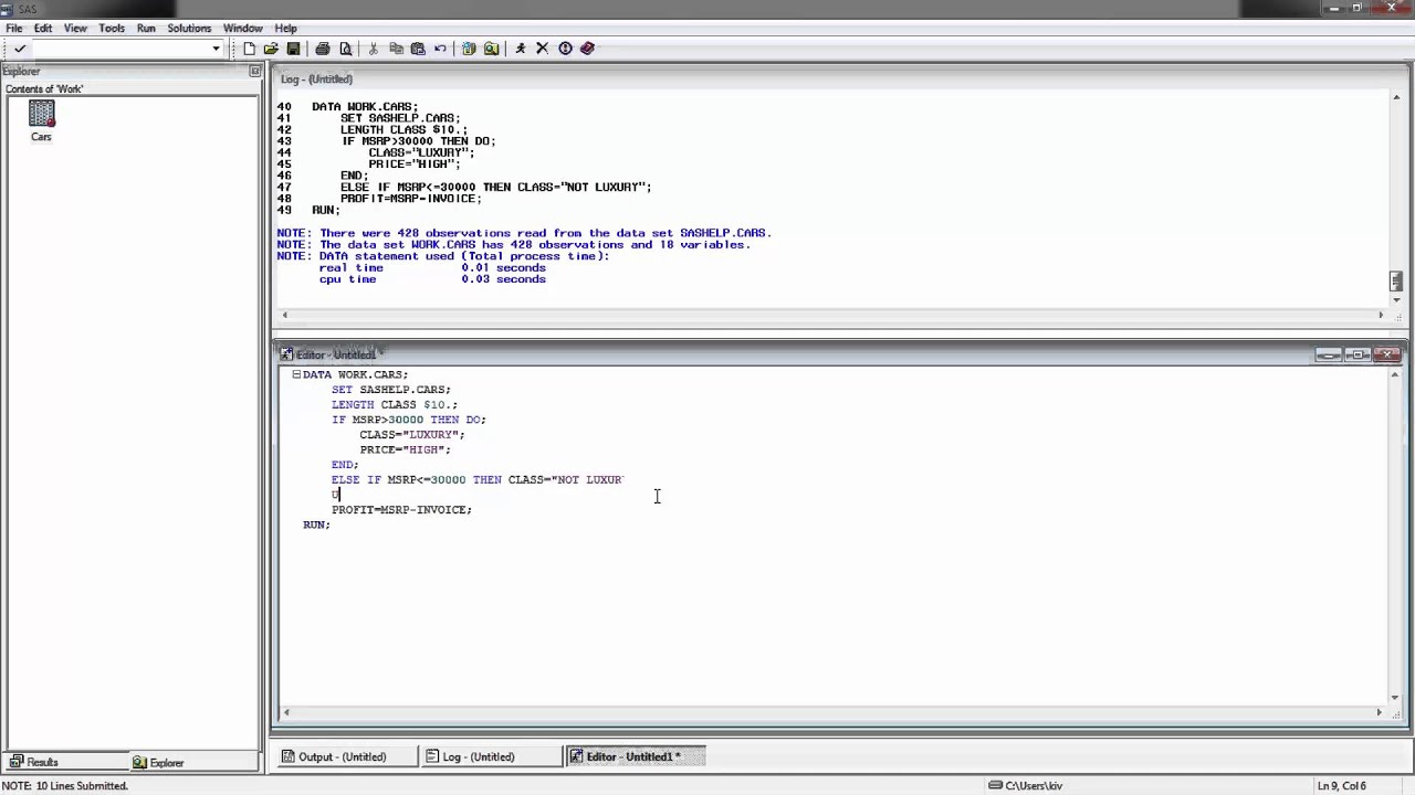 variable assignment in sas