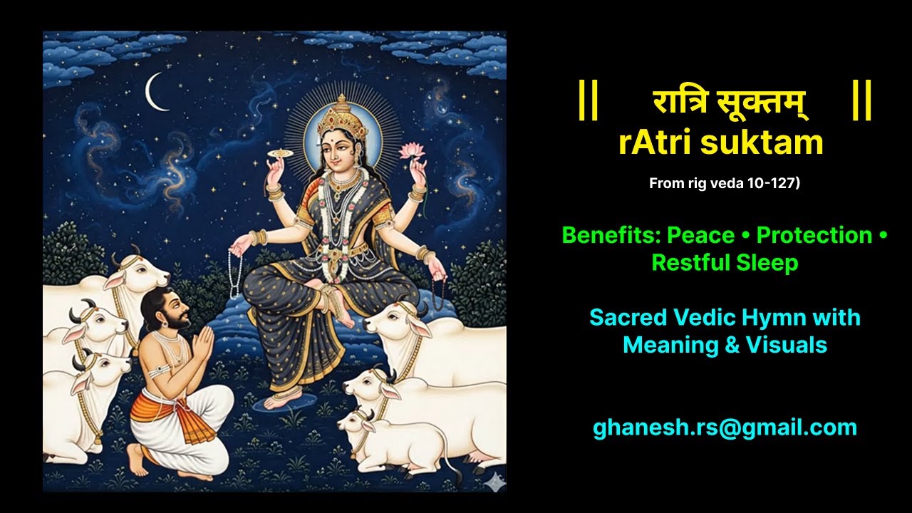 rAtri sUktam from rig veda - Sacred Vedic Hymn with Meaning & Visuals