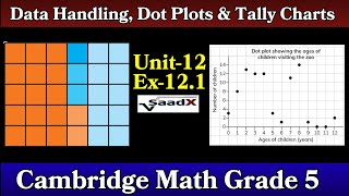 Cambridge Primary Math Grade 5| Unit 12 Statistics(Ex-12.1) Data Handling, Dot Plots &amp; Tally Charts