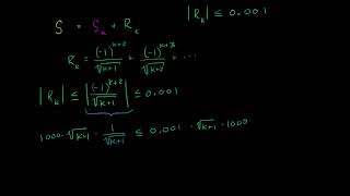 Math Integral Calculus - Worked example  alternating series remainder
