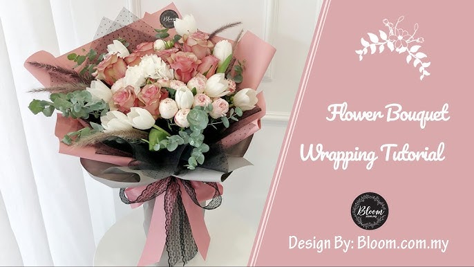 Flowers by Terra  Tutorial: How to wrap a Korean-style Bouquet 花束包装 # bouquet #floraldesign 