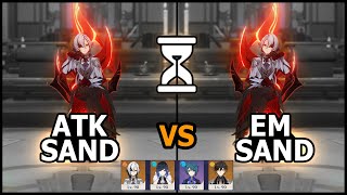C0 Arlecchino ATK Sand vs EM Sand DMG Comparison Showcase | Genshin Impact