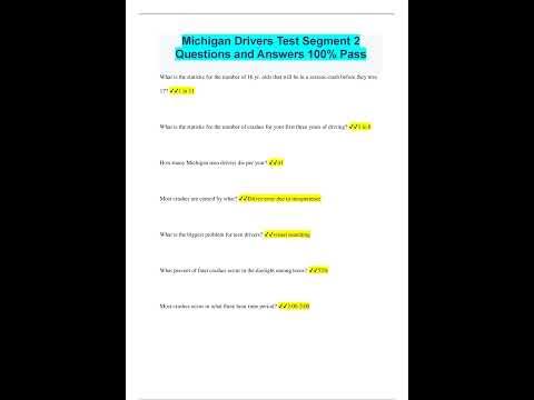 Michigan Drivers Test Segment 2 Questions and Answers 100% Pass - YouTube