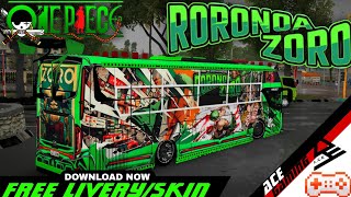 BUSSID FREE ZORO SKIN ⚔️ | ONE PIECE ZORO SKIN MOD 🇰🇪🔥 | BUS SIMULATOR INDONESIA screenshot 3
