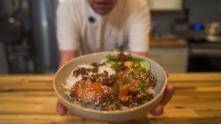 Quick teriyaki chicken rice bowl. Dinner time.