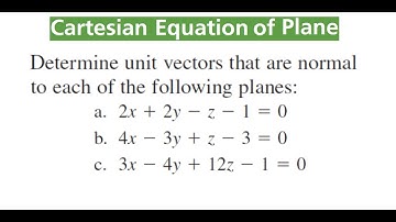 FIND UNIT VECTORS That Are Normal To Given Planes