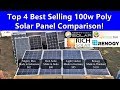 100w Polycrystalline 12v Solar Panel Showdown! Renogy vs Rich vs Lightcatcher vs Mightymax