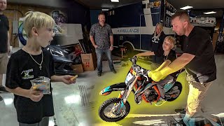 WE SURPRISED HIM WITH A NEW RACING DIRT BIKE