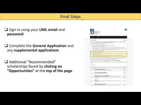 How to Apply to Scholarships - UML