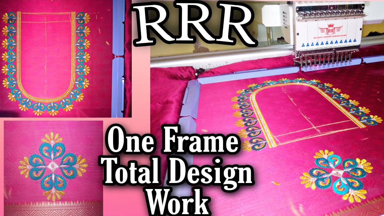 "RRR" One Frame Total Designing Work Zari Work Blouse Design