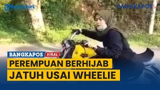 Video Viral Perempuan Berhijab Jatuh Usai Wheelie Pakai RX-King