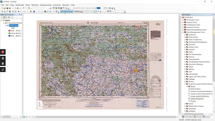 Georeferencing a Toposheet or an Image using ArcGIS 10 5