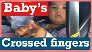 Baby shows her crossed fingers- Baby shows her secret fingers Vlog 14