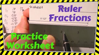 How to read Fractions On A Ruler and worksheet for practice