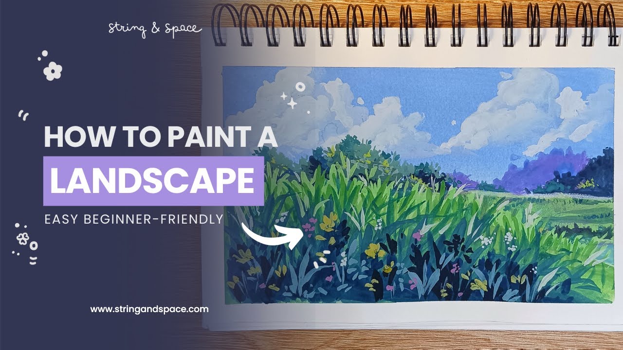 Easy Landscape Painting Tutorial for Beginners | Step-by-Step Guide ...