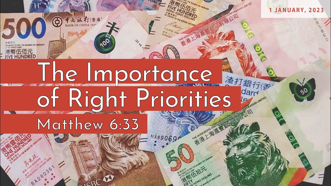 Jesus and Money The Importance of Right Priorities--Sermon