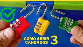 como ABRIR 3 candados de COMBINACIÓN en menos de 5  MINUTOS / cambio de CONTRASEÑA