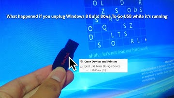 What happened if you unplug Windows 8 Build 8045 To Go USB while it