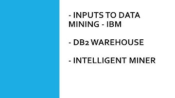Inputs in Data Mining, IBM® Db2, and  IBM Cloud Pak® for Data platform