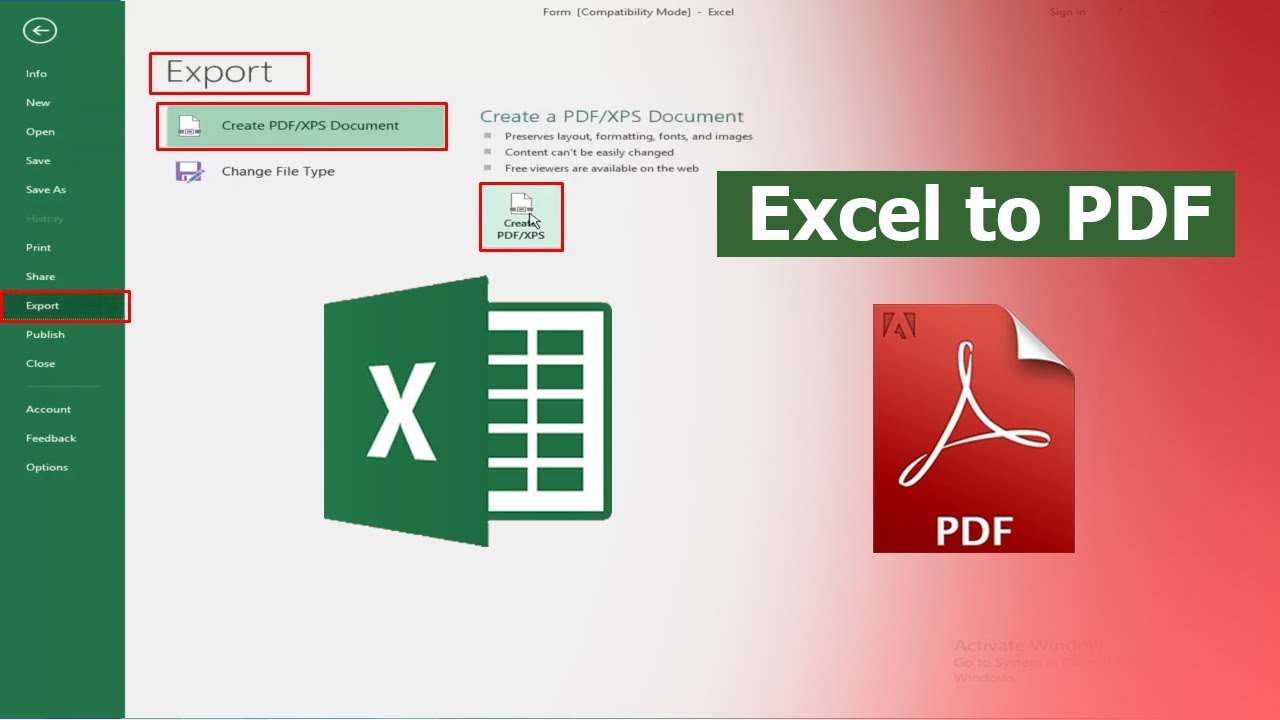 Convert pdf to excel