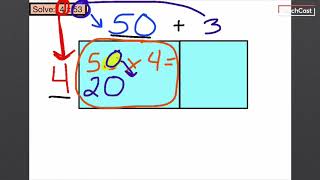 2 digit by 1 digit multiplication area model youtube