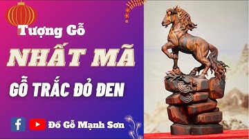 Tượng Gỗ Trắc Đỏ Đen: Tượng Nhất mã Bước Trên Đồi Thảo Nguyên | Đồ Gỗ Mạnh Sơn #shorts