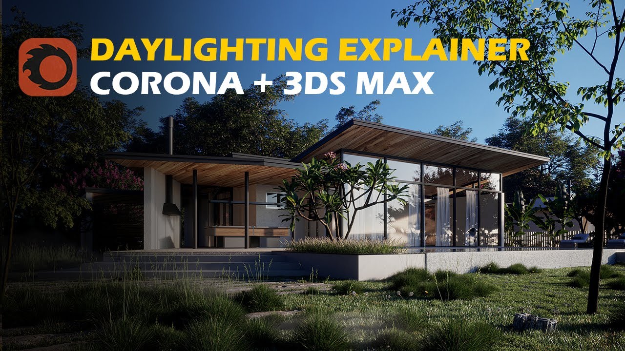 3D Tutorial 3ds Max Corona Render Exterior HDRI daylight lightning ...