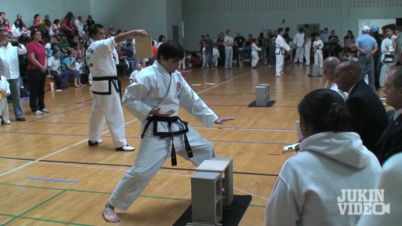 Karate Kick Board Breaking Fail - Girl gets hit!