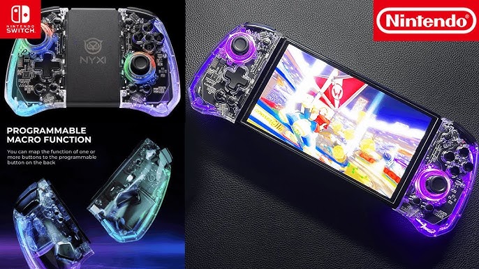 NYXI Hyperion Pro Purple Style Wireless Joy-pad with 8 Color LED for  Switch/Switch OLED, Hyperion switch controller with RGB Lights,  Programmable