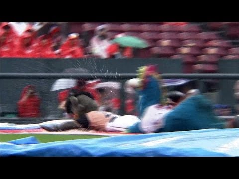 【プロ野球パ】ずぶ濡れパフォーマンス、B･B＆スラィリー 2014/06/21 C-F