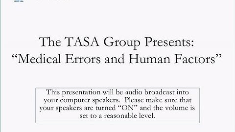 Medical Errors and Human Factors