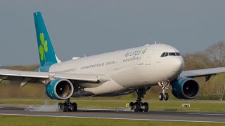 Aer Lingus UK A330-300 Smokey Landing into Manchester #Shorts