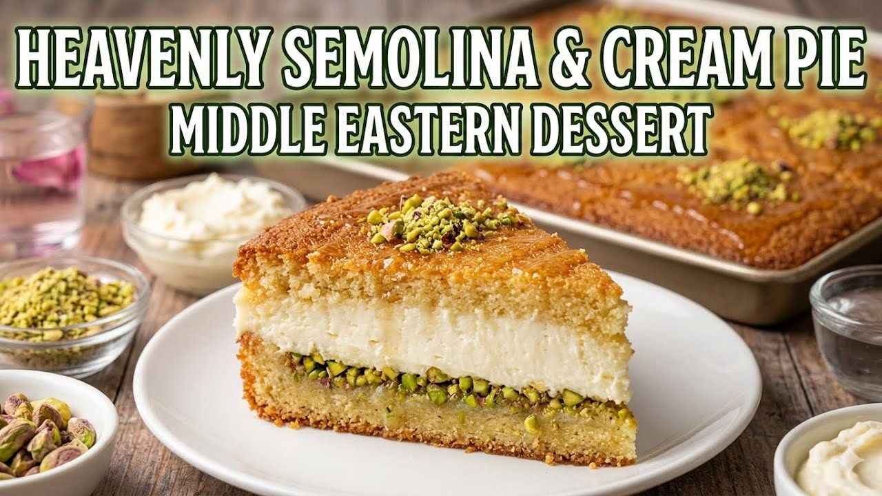 Heavenly Semolina & Cream Pie | Ma’amoul Mad Bil Qashta Recipe