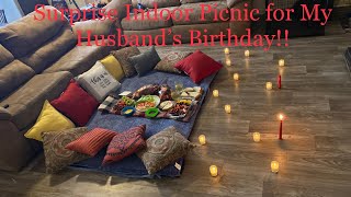 How to have a Surprise Romantic Indoor Picnic//Date night//My Husband’s Birthday||