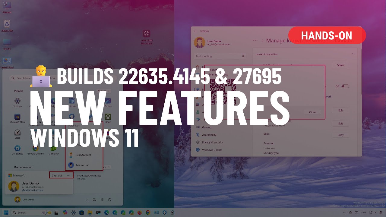 Windows 11 builds 22635.4145 and 27695 drop in the Beta and Canary
