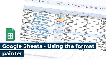 Google Sheets - Using the format painter