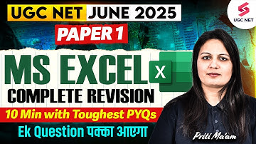 UGC NET Paper 1 Preparation | Paper 1 MS Excel Top Questions | UGC NET Paper 1 ICT PYQ | Priti Mam