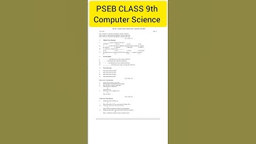 PSEB CLASS 9th Computer Science September Exam English medium 2025