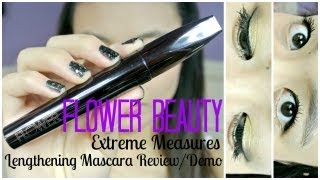 {MMM}: NEW FLOWER BEAUTY Extreme Measures Lengthening Mascara Review/Demo!! screenshot 3