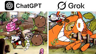 ChatGPT vs Grok make a Cuphead mod