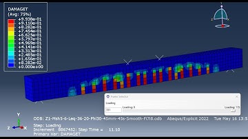 Concrete cracks suddenly thoroughly (dynamic explicit analysis of reinforced concrete beam, Abaqus)