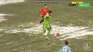 Football league match Heel juggling goal-keeper skills