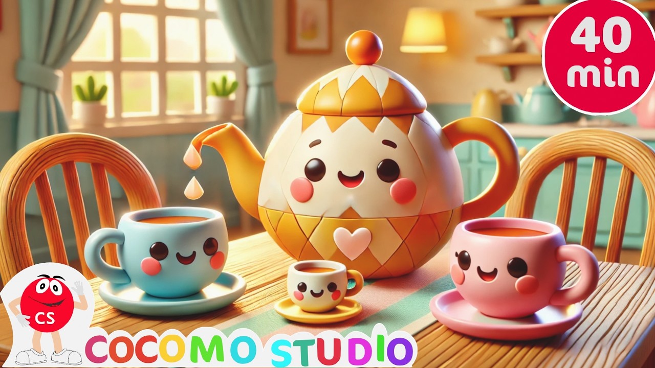 Развивающая песенка про маленький чайник ☕🎶 | Музыкальные и подвижные стишки для малышей раннего ...