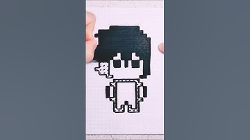 Hand Drawn Pixel Art - Drawing SASUKE UCHIHA! #pixelart #sasuke #naruto #draw #art #shorts