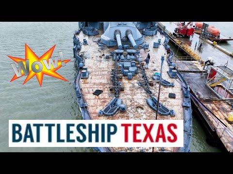 Battleship Texas Restoration: Epic Drone Footage of Deck Replacement at Gulf Copper, Galveston