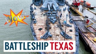 Battleship Texas Restoration: Epic Drone Footage of Deck Replacement at Gulf Copper, Galveston