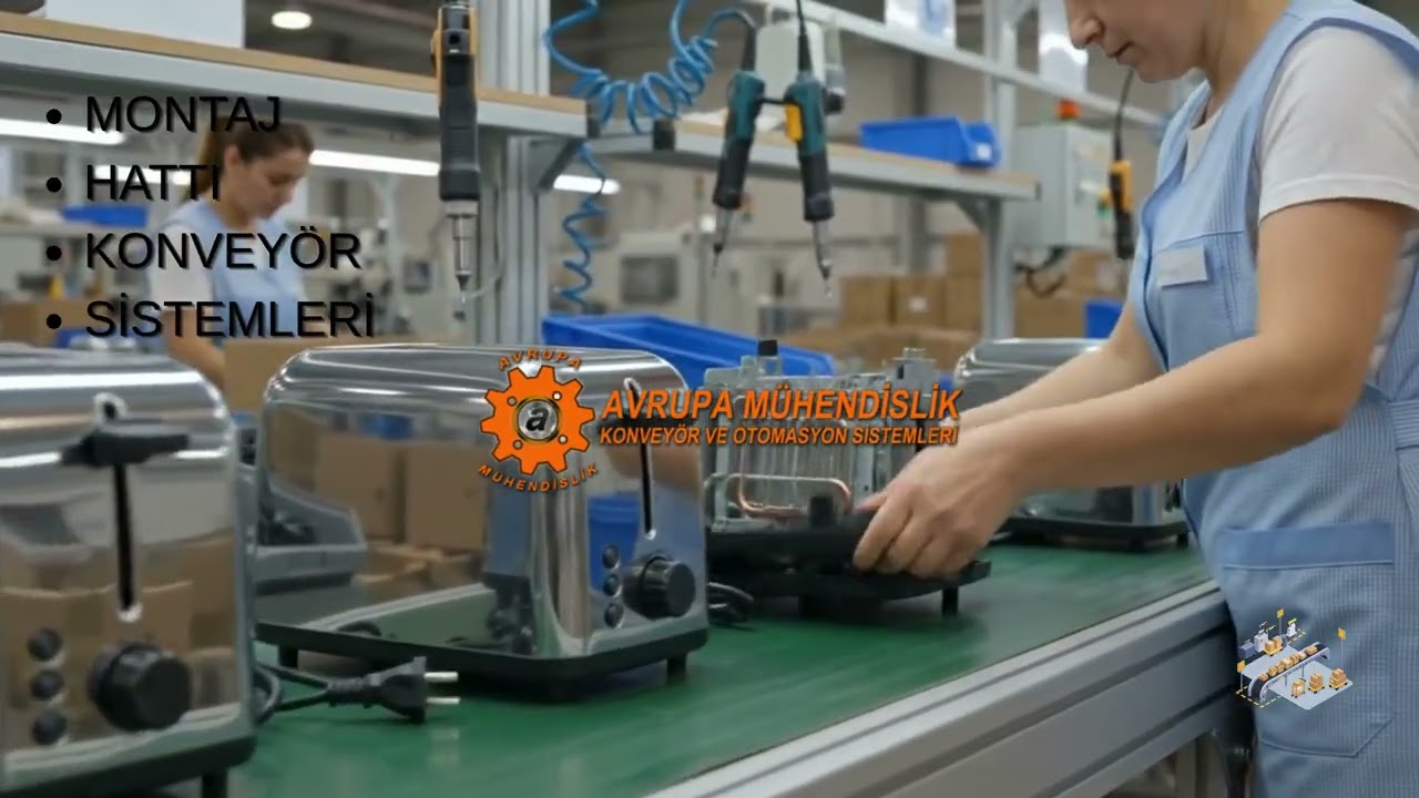 Montaj konveyerləri ilə istehsal xətti Verimliliği | Avrupa Mühendislik #konveyer #tasımabandı #pvc