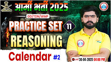Army GD Reasoning Practice Set 2025 | Calendar | Reasoning for Army GD/TDN/WMP By Kuldeep Sir