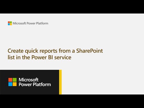 Create quick reports from a SharePoint list in the Power BI service
