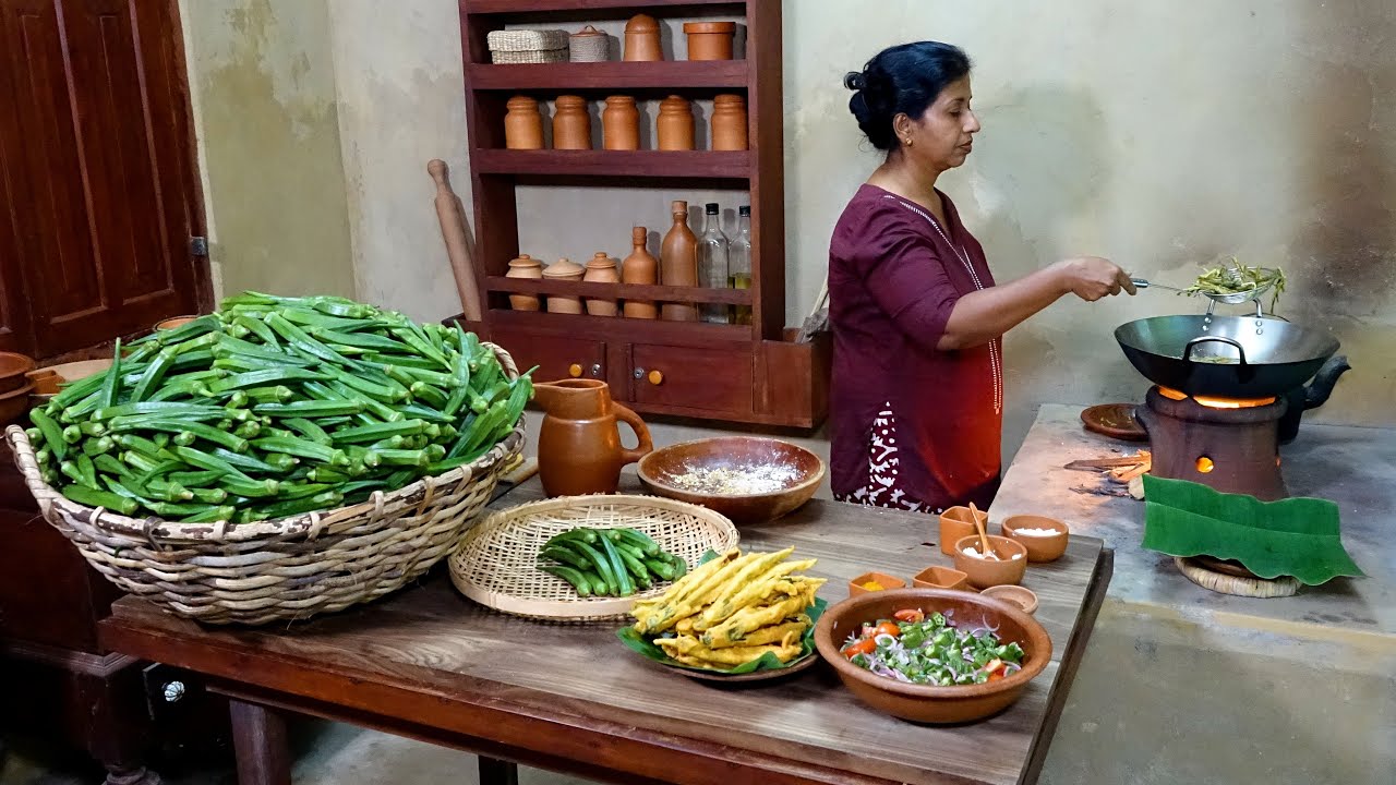 I made three Okra recipes in my Village Kitchen | Ladies Finger recipes | Healthy Village Food